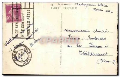 NICE - Casino de la Jetée - Promenade des Anglais - L. Gilletta et Cie, Nice — Rewers