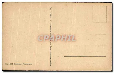 Regierung — Coblenza — Kupferstichdruck-Verlag Rud. Bremer & Co. — Verso