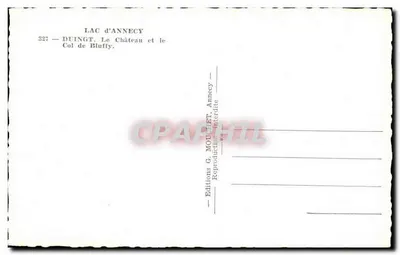 Jezioro Annecy — Zamek i Przełęcz Bluffy — Éditions G. Mouillet, Annecy, n° 327 — Rewers