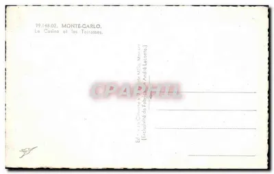 El Casino y las Terrazas — Monte-Carlo — Ed. La Cigogne de Millo & André Laconte, n° 99.148.02 — Reverso