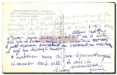 Sainte-Anne-d'Auray — Pomnik Pamięci pięciu diecezji bretońskich — Wydawnictwo Sztuki Jos — Rewers