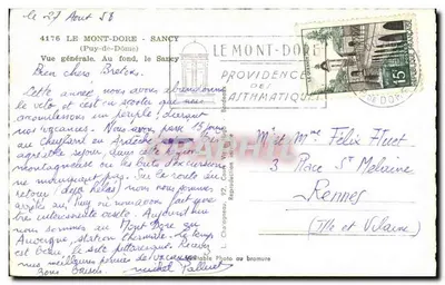 Visão geral do Mont-Dore — Puy de Sancy e montanhas circundantes — Editor Elcée — Verso