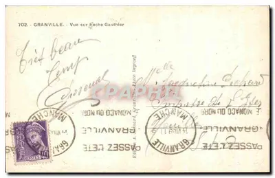 Granville — Widok na Roche-Gauthier — Wydawnictwo A. Béhard — Rewers