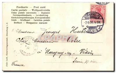 Strasbourg — Higher School for Girls — publisher Felix Laub, series number not visible — Back