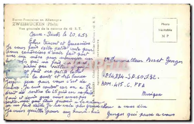Zweibrücken (Pfalz) — Widok ogólny kaserny 42. R.T. — Foto autentyczna M P — Rewers