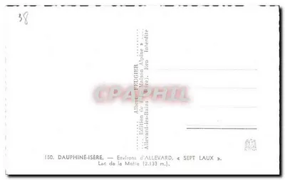 Lac de la Motie — Environs d'Allevard — Sept Laux — Édition de la Maison Alpine — Verso