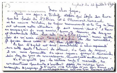 L'Auvergne - El Lago de Aydat — Chambon — editor Cap — Reverso