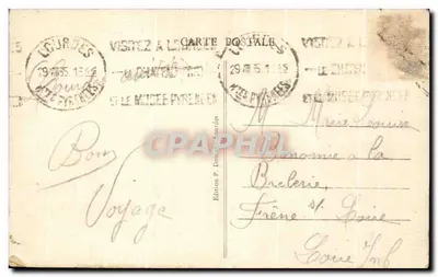 LOURDES — Bazylika i Najświętsza Panna Maryja Z koroną — P.D. — Rewers