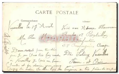 Versailles — Algemene uitzicht op het park en het kasteel — Uitgever niet geïdentificeerd, serie nr. 125 — Achterkant