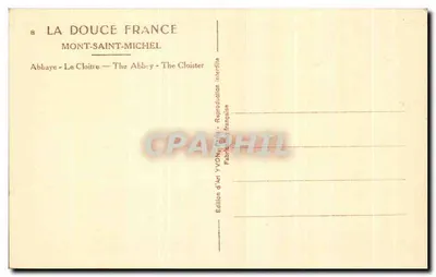 Mont-Saint-Michel — Klasztor — Abp. — Wydawnictwo artystyczne YVOH, Wyd. francuskie — Rewers