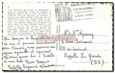 Bagnoles-de-l'Orne — A Lenda das Águas — Editores ARTAUD de Nantes — Verso