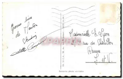 Menton — Promenade en de Strand — Ed. S.I.C.A., Nice — Achterkant