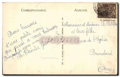 Stara pocztówka Katedra w Chartres, Portal Królewski — Rewers