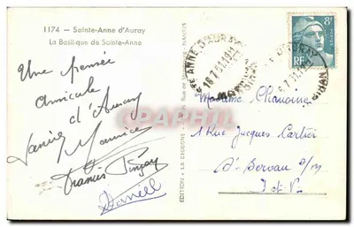 Sainte-Anne d'Auray — Bazylika św. Anny — Édition La Cigogne, Nantes, n° 1174 — Rewers