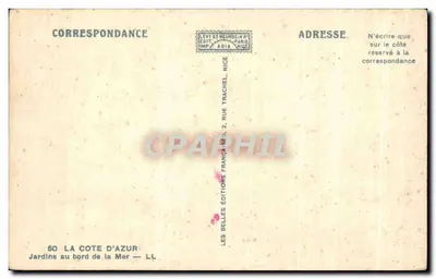 Ogród przy brzegu morza — Adia — Wydawnictwo Levy i Neurdein, Nice — Rewers
