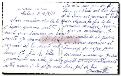 Calais — Plaża — Wydawnictwo Photo au Brochet, nr 27 — Rewers