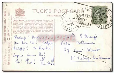Malcolms Head — Fair Isle — Tuck's Post Card, seria II, nr 7280 — Rewers