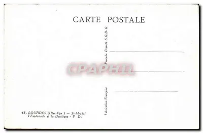 Lourdes (Htes-Pyr) — A Esplanada e a Basílica — Sr. Michel — Verso