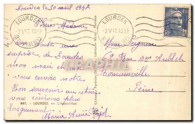 Lourdes — Aparecida de Nossa Senhora — Éditions L'Apparition — Verso