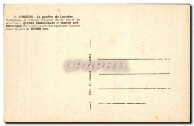 Lourdes — O abismo de Lourdes — Ed. P. Doucet Lourdes — Verso