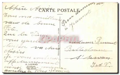 A Gruta de Lourdes — Ed. Lourdes — N° 18 — Verso