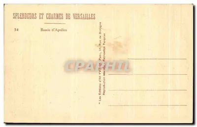 Versailles — Bassin d'Apollon — Les Éditions d'Art YVO, Paris — Verso