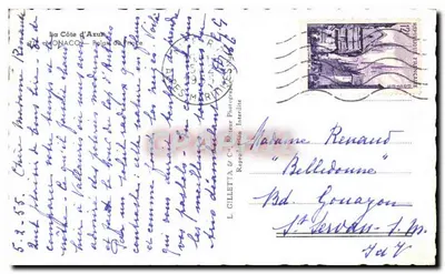 O castelo de Belladonne — Mônaco — L. Gilletta & Cie — Verso