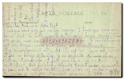 Poitiers (Vienne) — Igreja de Santa Radegunda, Portal Oeste e Pátio do Século XV sobre o qual se realizava a Justiça Religiosa — Jules Robabon, fot. Poitiers - 1909 — Verso