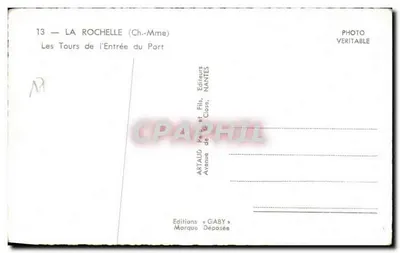 La Rochelle — As Torres da Entrada do Porto — Edições Gaby, Nantes — Verso