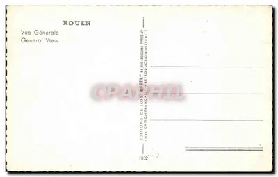 Rouen — Vista Geral — Editor Estel, n° 1032 — Verso