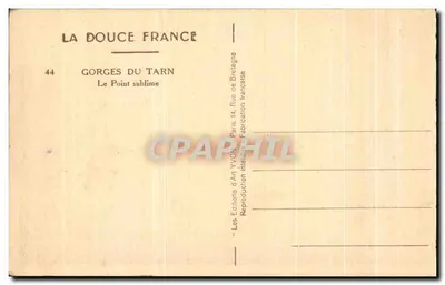 Gorges do Tarn — O Ponto Sublime — Les Éditions d'Art YVON, Paris — Verso