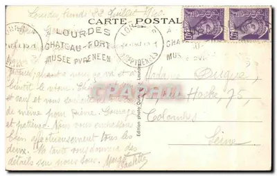 Lourdes — Widok doliny i szczytu Jer (wys. 1000 m.) — Wydawnictwo fotograficzne Quinault — Rewers