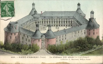 Bilhete postal antigo Saint Fargeau O Castelo