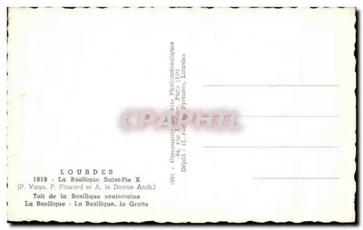 Lourdes — widok panoramiczny — Compagnie des Arts Photomécaniques — Rewers