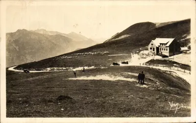 Il Col d'Aubisque — vista del passo e dell'albergo — Edizione Foto Quinault - Lourdes
