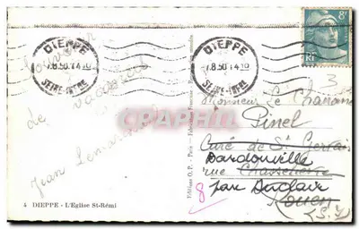 Dieppe — Kościół św. Remigiusza — Wydawnictwo O.P. - Paryż — Rewers