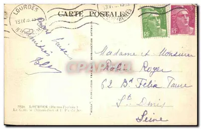Lourdes — El Castillo-Fortaleza y el Pé de Jerónimo — Editor KELLA, n° 3329 — Reverso