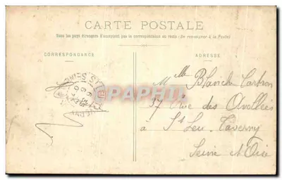 Floresta de Fontainebleau — Entrada do Deserto de Apremont — editor não identificado, n° 387 — Verso