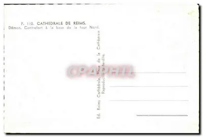 Duivel — Ondersteuning aan de basis van de noordtoren — Kathedraal van Reims — Achterkant