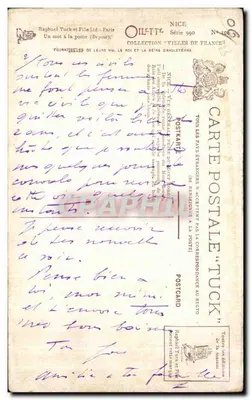 Algemene uitzicht van de haven van Mont Boron — Collectie 'Steden van Frankrijk' — Olliffe, serie 990 — Achterkant
