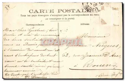 Stara pocztówka Chenoneeaux — zamok — fasada wschodnia — Rewers