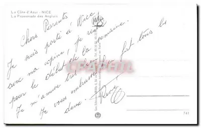 A Promenade dos Ingleses — Nice — Edições MAH — n°741 — Verso