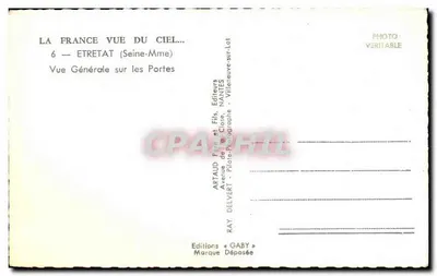 Étretat (Seine-Mme) — Visão Geral sobre as Portas — Edições Artaud & Delvert, Nantes — Verso