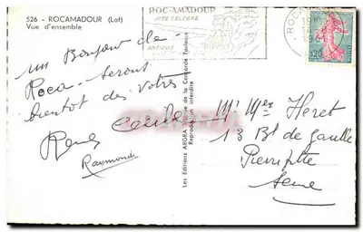 Rocamadour — Widok ogółem — ARGRA, n°526 — Rewers