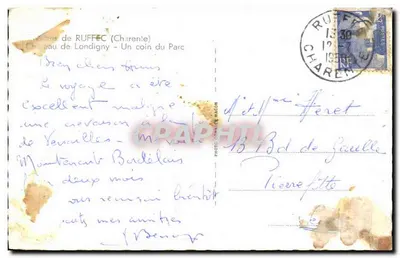 Zamek Ruffec — Kąt Parku — Fotografia Comilier Baron — Rewers