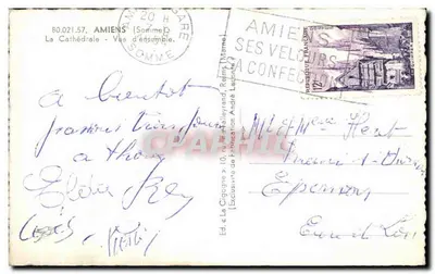 Katedra w Amiens — Widok ogółem — Wyd. La Cigogne, nr 80.021.57 — Rewers