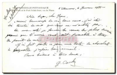 Pittoreske Marseille — De Kathedraal en het Fort Saint-Jean, gezien vanaf de Faraon — Mireille — Achterkant