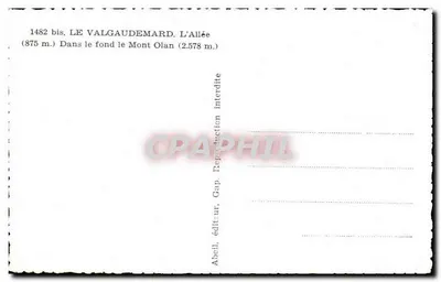 O Valgaudemard — A Alameda (875 m) — Mont Olan (2.578 m) — Abel, editor, Gap — Verso