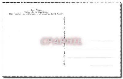 Mucche al pascolo — Valle della Séveraïsse, Saint-Firmin — ABEIL, Editore - GAP — Verso