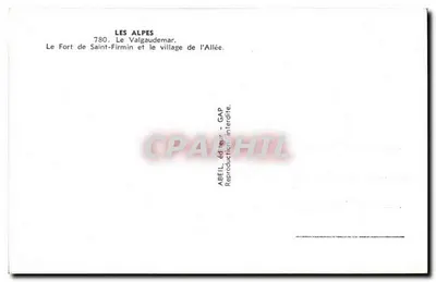 Fort Saint-Firmin i wieś Allée — Alpy — wydawca ABEIL, GAP — Rewers